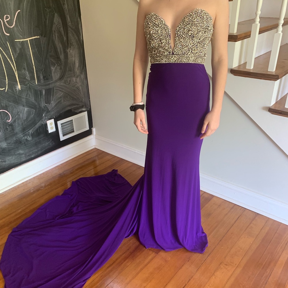 Mac Duggal purple gown pageant prom